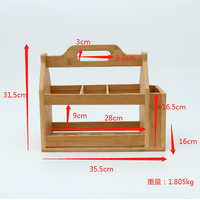 Porte-bouteilles de bière en bois personnalisé, organisateur de 6 bouteilles de boisson, porte-bouteilles portable en bambou pour l'intérieur et l'extérieur