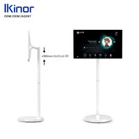 Soporte de TV Móvil Android Ikinor de 32 Pulgadas, Tablet PC Inteligente Giratoria Todo en Uno, Monitor de Pantalla Táctil de 10 Puntos, Pantalla de Estudio Full HD