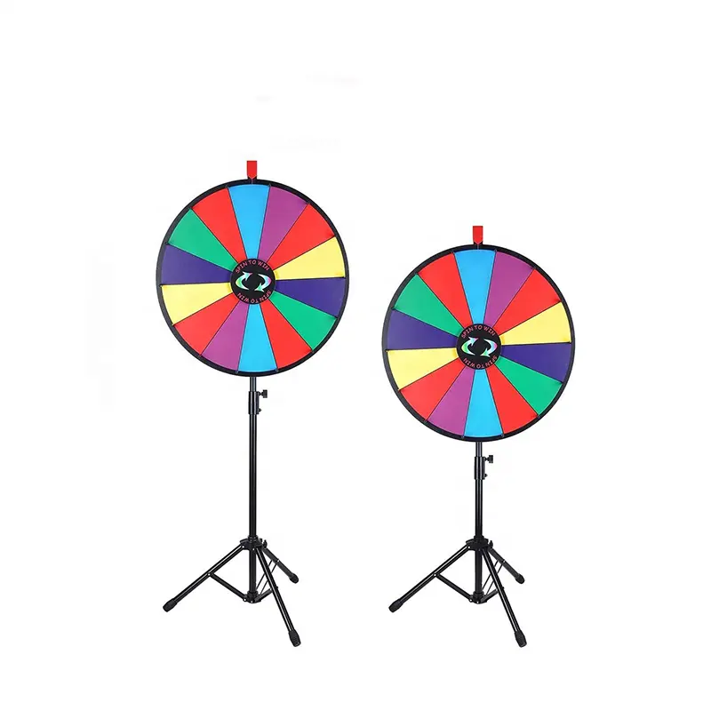 Dry Erase Color Prize Wheel With Folding Tripod Floor Stand Win Fortune Spinning Stand Game