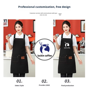 Tablier en toile sans manches imperméable, durable et lavable pour serveurs, logo personnalisé pour salons <span class=keywords><strong>de</strong></span> manucure, restauration, boulangeries, barbecue, salons <span class=keywords><strong>de</strong></span> <span class=keywords><strong>thé</strong></span> au lait - Product Image 5