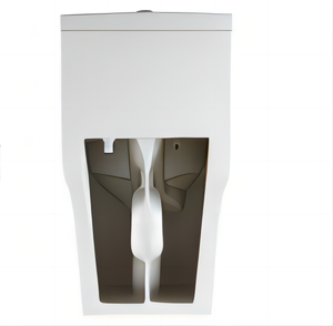 Ensemble WC moderne en céramique blanche à chasse d'eau, deux pièces, pour hôtel, avec cuvette et siège - Product Image 3