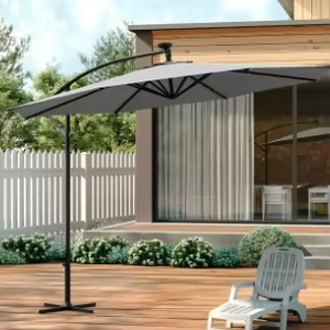 Parasol moderne inclinable, réglable, pliable, grand modèle 3m, couleur et taille personnalisées, éclairage solaire extérieur pour patio - Product Image 1