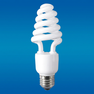 Lámpara CFL de Media Espiral Blanca E27 6000K 8000 Horas 80lm/W CRI 80 AC 220V Garantía de 2 Años Plástico OEM 1200 Lúmenes - Product Image 1