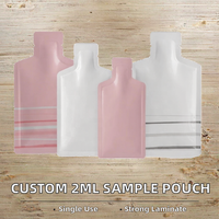Pochettes stérilisables jetables en LDPE laminé imprimées en héliogravure pour échantillons de cosmétiques, lotions et alcool, personnalisables en stock