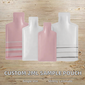 Stock Custom Lotion Cosmetics Alcohol Sample Use Small Sachets Cream Packet Narrow Bottle Irregular Shape Gravure Printed - Product Image 2