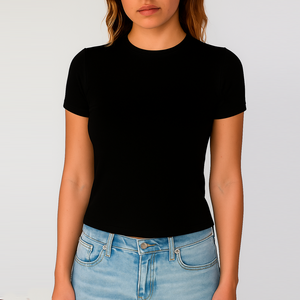 Fabricant Personnalisé Basique Y2K Vierge T-shirts de Luxe Blancs Coton T-<span class=keywords><strong>shirt</strong></span> Débardeurs Courts et Baby Tees pour Femmes - Product Image 4