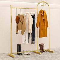 Porte-vêtements en métal à double rail, présentoir de vêtements autoportant en fer pour magasin de vêtements, boutique de détail