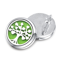 Broche diffuseur d'huiles essentielles 30MM, design Arbre de Vie, ajourée, petite boîte diffuseur, personnalisée, tendance