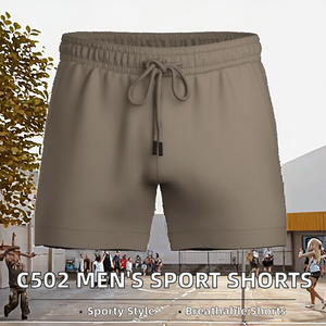 Pantalones Cortos Deportivos de Cintura Alta Ecológicos para Hombre, Pantalones Cortos Transpirables de Verano, Ropa Urbana al por Mayor, Pantalones Cortos 100% Algodón para Hombre - Product Image 2