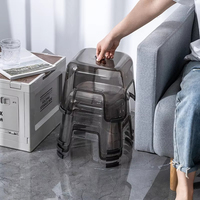 Décoration de maison de luxe en plastique transparent pour animaux de compagnie poufs de toilette moderne antidérapant repose-pieds siège banc de salle de bain de luxe pour la cuisine