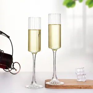150Ml Handgemaakte Champagne Fluit Verticale Verticale Verticale Champagne Bruiloftsglazen Bekers Huwelijksfeest