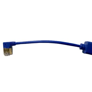 התאמה אישית STP Cat6 cat6A חשוף נחושת PVC LSZH 90 תואר 15cm זהב מצופה RJ45 cat6 זכר לנקבה Ethernet תיקון כבל