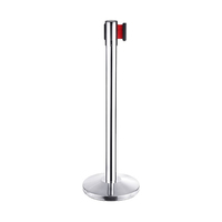Barrière de gestion de file d'attente rétractable en acier inoxydable simple