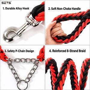 Nouvel Arrivage 2026 Kit de Collier de Dressage pour Animaux de Compagnie avec Laisse, Collier Martingale Anti-étranglement en P-Chain Tressé, Poignée Souple Anti-étranglement pour Grands Animaux - Product Image 2