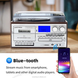 Lecteur de disques vinyles, <span class=keywords><strong>radio</strong></span> AM/FM, lecteur <span class=keywords><strong>CD</strong></span>, enregistreur USB et cassette, entrée auxiliaire, sortie RCA pour le marché européen - Product Image 2