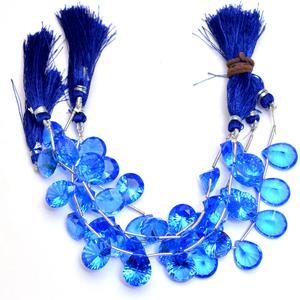 AAA + Swiss Blue Topaz Quartz 12x16mm Poire Concave Perle Rare Topaze Hydro Quartz Gemstone Loose Cut Stone Perles pour la fabrication de bijoux - Product Image 3