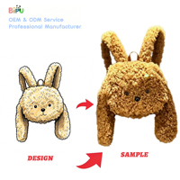 Sac à dos pour chien en peluche, fabricant OEM, sac à bandoulière personnalisé en tissu de velours côtelé doux pour animaux en peluche
