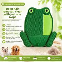Gants en polyester pour enlever les poils, motif grenouille de dessin animé, retournent efficacement les pellicules d'animaux (chats, chiens), réutilisables, outil de nettoyage essentiel