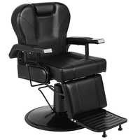 Fauteuil de Barbier Hydraulique Complet pour Hommes, Chaise de Salon Ergonomique avec Dossier et Base Chromée Pivotante à 360° °   Chaise de coiffure pivotante et inclinable