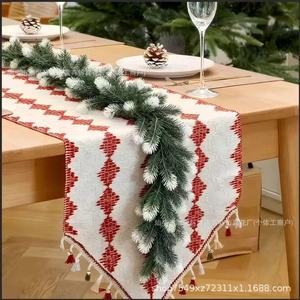 Artificial Christmas Pine <b>Garland</b> Green Frost <b>White</b> Plastic Bouquet Custom Size Table Decoration - Product Image 1