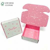 Boîte en papier à pois roses et blancs, impression personnalisée, boîte en papier rigide robuste, emballage cadeau pour parfums, cosmétiques, vêtements