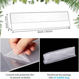 Simple Design Transparent L Shape Price Label Tag Stand Horizontal Table Tent Name Plate Acrylic Sign Holder