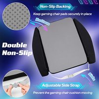 Coussin de dossier pour chaise de gaming extra large en mousse à mémoire de forme, avec sangle, pour longues sessions de jeu, en velours noir, amovible et lavable, pour le bien-être