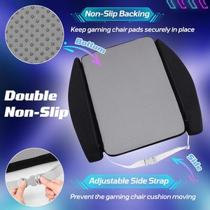 Cojín para Silla de Juego, Cojín para Respaldo, Extra Grande y Ancho, Espuma Viscoelástica, Correa Larga, para Estar Sentado <span class=keywords><strong>por</strong></span> Tiempo Prolongado, Terciopelo Negro, Extraíble y Lavable - Product Image 5