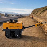 Mini-compacteur vibrant manuel 505 kg à double tambour 25 KN 9 CV pour asphalte, réparation de trottoirs et allées
