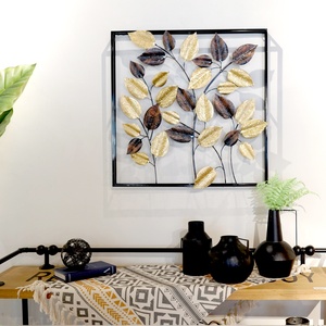 <span class=keywords><strong>Décoration</strong></span> intérieure de luxe Feuille métallique dorée <span class=keywords><strong>et</strong></span> noire Art mural <span class=keywords><strong>Décoration</strong></span> murale <span class=keywords><strong>Maison</strong></span> Hôtel <span class=keywords><strong>Décoration</strong></span> murale en métal - Product Image 6