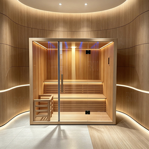 Sauna interior para el hogar, cabina de sauna de vidrio estriado, sauna de cedro rojo canadiense, estufa eléctrica tradicional para sauna. - Product Image 1