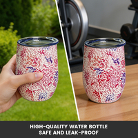 Tasses à café isothermes à double paroi en acier inoxydable sans BPA avec couvercle, logo personnalisé
