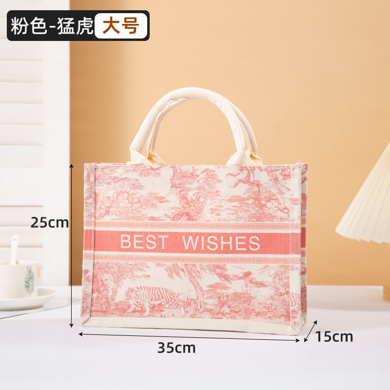 Pink canvas bag-large