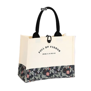 Bolsa de Maquillaje de Lona con Asa, Impermeable, Laminada y Encerada, para la Playa o Compras, con Estampado - Product Image 3