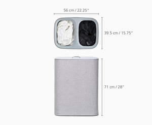 Panier de séparation du linge de 90 litres à vidage facile avec 3 sacs de lavage amovibles avec poignées - Product Image 2