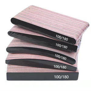 Vente en gros de lime à ongles double face noire demi-lune rectangle droite et incurvée lime à ongles EVA noyau rouge personnalisé - Product Image 3