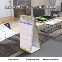 2026 2025 Kedatangan Baru Bingkai Foto Jam LCD CMYK Cetak Kustom Kalender Dinding Perencana Tahunan Bahan Kertas Personalisasi Kustom