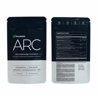 Sachets Mylar personnalisés à surface brillante en matériau de qualité alimentaire avec fermeture éclair réutilisable pour capsules de compléments alimentaires
