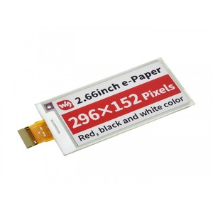 จอแสดงผล E-Ink ขนาด 2.66 นิ้ว (B) ความละเอียด 296x152 สีแดง / ดำ / ขาว, แบบ SPI, ไม่มี PCB - Product Image 3