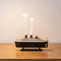 Nouveau Diffuseur d'Air Domestique Unique en Forme de Bateau, Humidificateur d'Air Méduse, Brume d'Eau Pulvérisée, Diffuseur d'Arômes Essentiels Ultrasonique