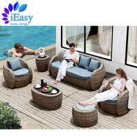 IEasy – table à thé d'extérieur en rotin, canapé de jardin, ensemble de canapés, jardin, cour, villa, mobilier d'extérieur se