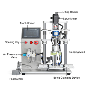 Línea de llenado y tapado con bomba magnética y alimentador vibratorio para botellas de salsa de soja, aceite y perfume, con cinta transportadora a prueba de goteo. - Product Image 4