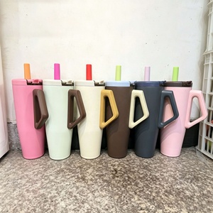 Neue Hochwertige 40oz Großvolumige Edelstahl-Thermoskanne Tragbare Vakuumisolierte Trinkflasche mit Strohhalm und Griff - Product Image 1