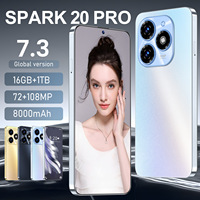 Tout nouveau Spark 20 Pro Original HD + 5G Smartphone 10 cœurs réseau Android 13.0 16 Go + 1 To mémoire 3G 4G téléphone portable