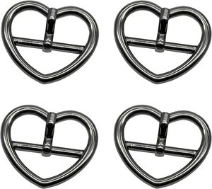 Lot de boucles à rouleaux métalliques en pouces, boucles à ardillon en métal en forme de cœur pour la quincaillerie de ceintures, sacs, anneaux, bricolage A - Product Image 1