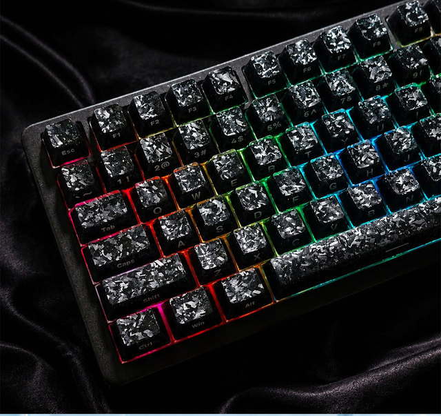 Jelly-style Carbon Fiber Texture Keycaps ABS+PC Material Cherry Profile 120Key Double-shot for Gaming Keyboard Custom Diy