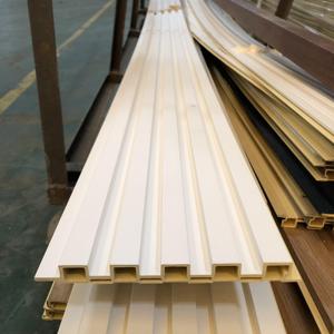 Chống cháy không thấm nước WPC <span class=keywords><strong>Panel</strong></span> tường Slatted Board sợi tre rãnh tấm 3D trang trí nội thất Bảng điều khiển trang trí nội thất PVC Ốp - Product Image 2