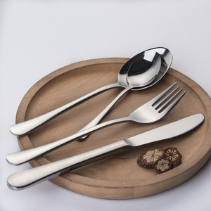 Soporte Personalizar Logo Hotel Restaurante Sirviendo Cuchara Cuchillo Tenedor y Cuchara Cubiertos de <span class=keywords><strong>plata</strong></span> brillante - Product Image 5