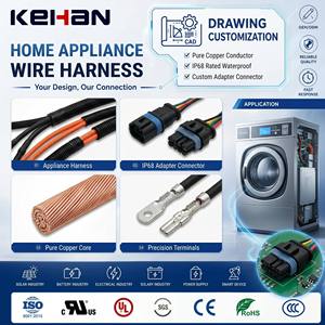 Arnés de Cableado para Electrodomésticos Kehan, Conductor de Cobre Puro, Conector Adaptador IP68 - Product Image 1