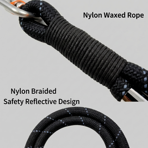 Guinzaglio per Cani Multifunzione 2 in 1 in Corda di Nylon a Doppia Estremità con Motivo a Quadri Personalizzato e Rivetti per Corsa e Arrampicata in Montagna - Product Image 4